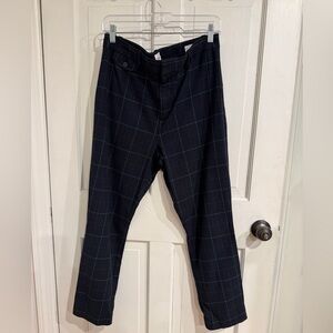 GAP Women's Navy Checkered Dress Pants